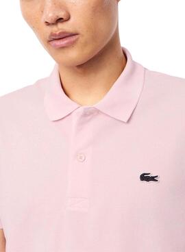 Polo Lacoste rosa regular para hombre