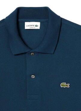 Polo Lacoste Piqué L.12.12 azul para hombre