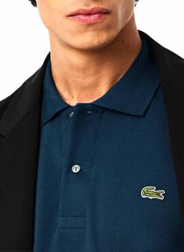 Polo Lacoste Piqué L.12.12 azul para hombre