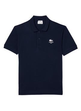 Polo Lacoste L.12.12 logo estampado marino para hombre y mujer