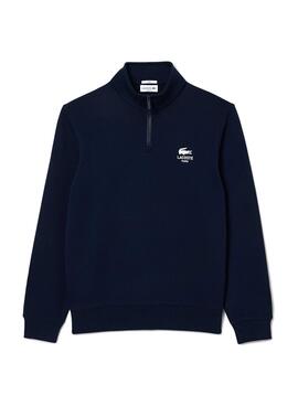 Sudadera Lacoste con cuello alto y cremallera marino para hombre y mujer