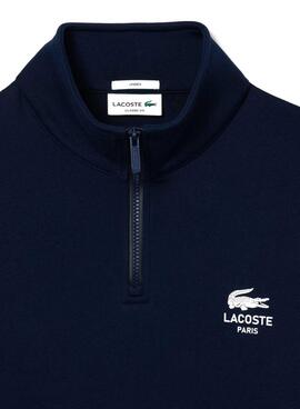 Sudadera Lacoste con cuello alto y cremallera marino para hombre y mujer