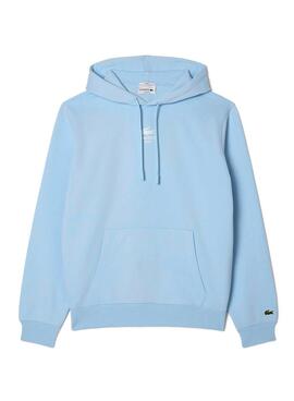 Sudadera Lacoste con capucha estampado azul para hombre y mujer