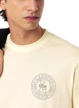 Camiseta Lacoste Logo Lacoste Paris beige para hombre