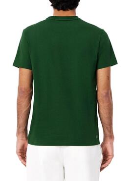 Camiseta Lacoste de tenis con estampado verde para hombre