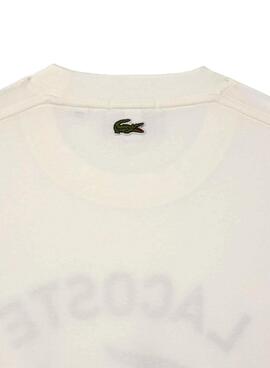 Camiseta Lacoste logo estampado blanco para hombre y mujer