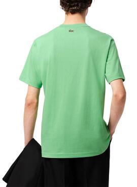 Camiseta Lacoste logo deportivo verde para hombre