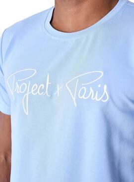 Camiseta Project X Paris Embroidery azul para hombre