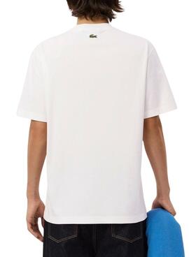 Camiseta Lacoste logo deportivo blanco para hombre