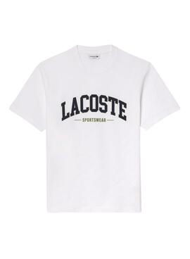 Camiseta Lacoste logo deportivo blanco para hombre