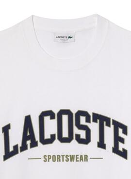 Camiseta Lacoste logo deportivo blanco para hombre