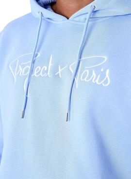 Sudadera Project X Paris con capucha azul para hombre