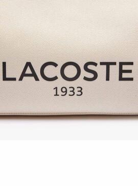 Bolso Lacoste tote de lona beige grande 