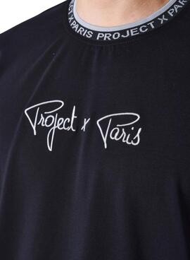 Camiseta Project X Paris logo bordado negro para hombre