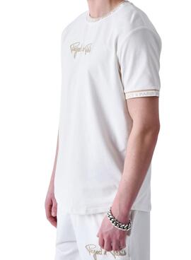 Camiseta Project X Paris logo bordado beige para hombre