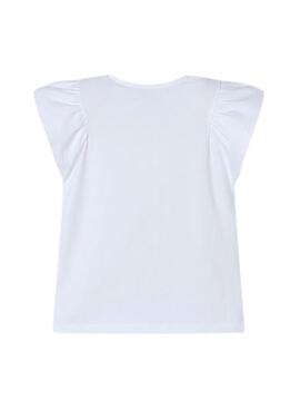 Camiseta Mayoral flor relieve blanco para niña