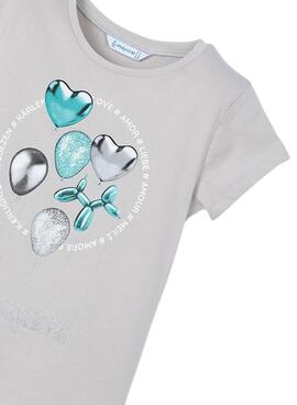 Camiseta Mayoral estampada gris para niña