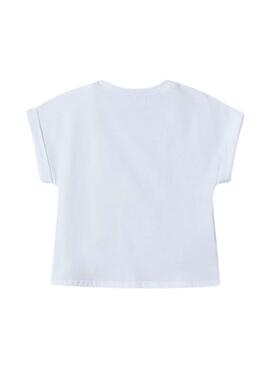 Camiseta Mayoral corazón blanco para niña