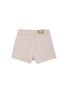 Short Mayoral sarga básico beige para niña