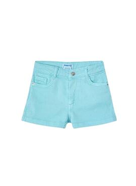 Short Mayoral sarga básico azul para niña