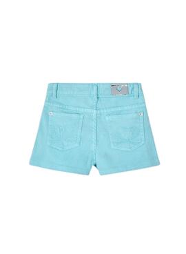 Short Mayoral sarga básico azul para niña