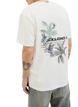 Camiseta Jack and Jones Hawaii beige para hombre