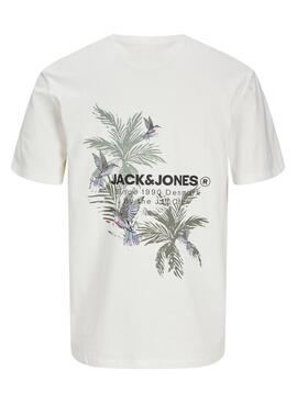 Camiseta Jack and Jones Hawaii beige para hombre