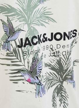 Camiseta Jack and Jones Hawaii beige para hombre