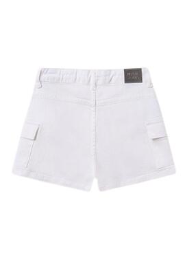 Pantalón corto Mayoral cargo sarga blanco niña