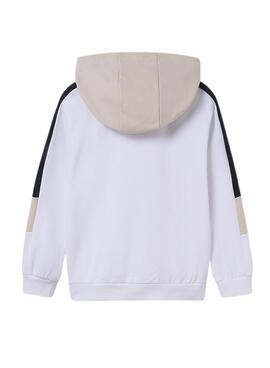 Sudadera Mayoral capucha contrastes blanco niño