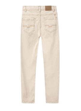 Pantalón vaquero Mayoral recto sarga beige niño