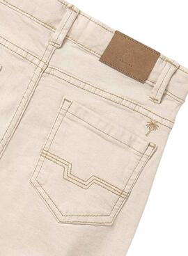 Pantalón vaquero Mayoral recto sarga beige niño