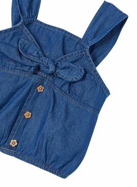 Top Mayoral fluido lazo denim para niña