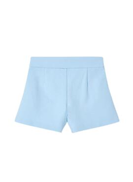 Pantalón corto Mayoral pinzas azul para niña