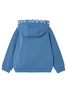 Sudadera  Mayoral lettering capucha azul para niño