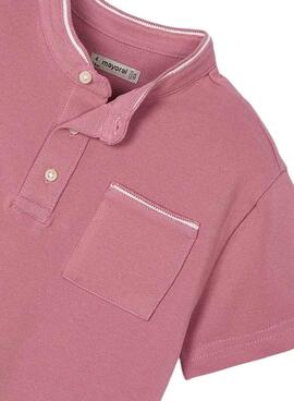 Polo Mayoral cuello mao rosa para niño