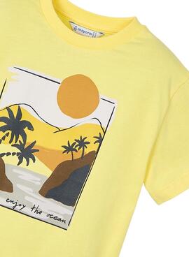 Camiseta Mayoral paisaje amarillo para niño