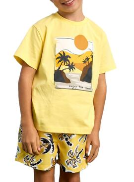 Camiseta Mayoral paisaje amarillo para niño