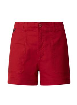 Short Pepe Jeans Valentine rojo para mujer