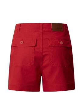 Short Pepe Jeans Valentine rojo para mujer