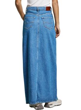 Falda Pepe Jeans Maxi azul para mujer