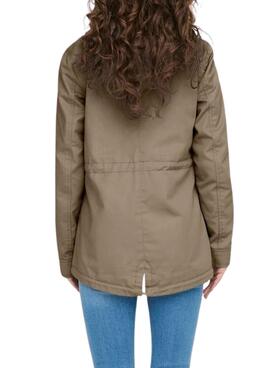 Parka Only Lorca marrón para mujer