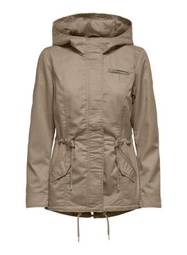 Parka Only Lorca marrón para mujer