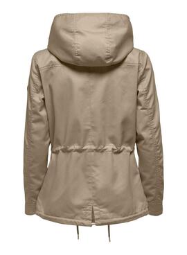 Parka Only Lorca marrón para mujer