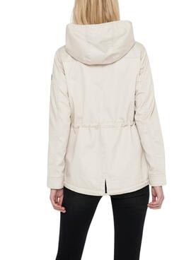 Parka Only Lorca beige para mujer