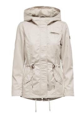 Parka Only Lorca beige para mujer