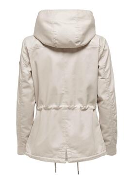 Parka Only Lorca beige para mujer