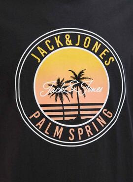 Camiseta Jack and JOnes Palm negro para hombre