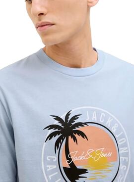 Camiseta Jack and Jones Palm azul para hombre