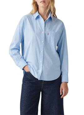 Camisa Levi's Harlie Boyfriend azul para mujer